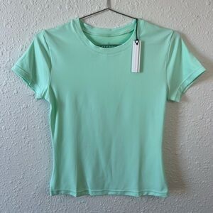 Paragon Reluna Pale Jade Fitted Short Sleeve Top L NWT